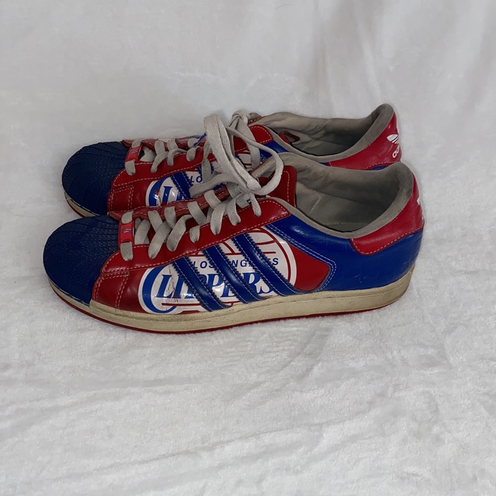 NBA Los Angeles LA Clippers Adidas Superstar Basketball Shoes. Men’s size 10.5 - Picture 3 of 10